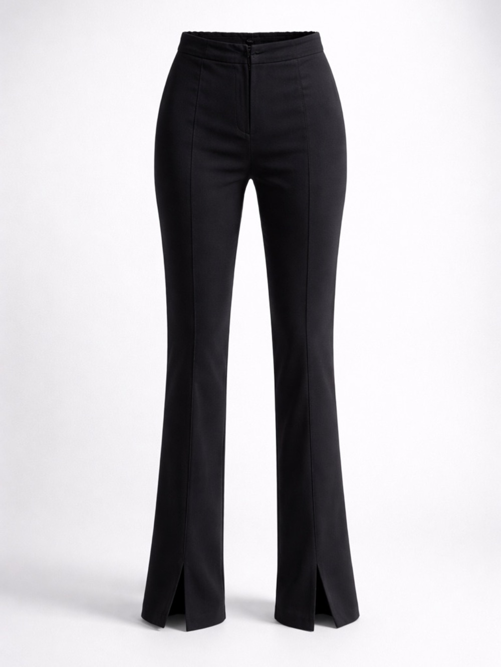 Memmerize Women’s Business Casual Black Split Hem Stretch Pants Size 6 Made USA